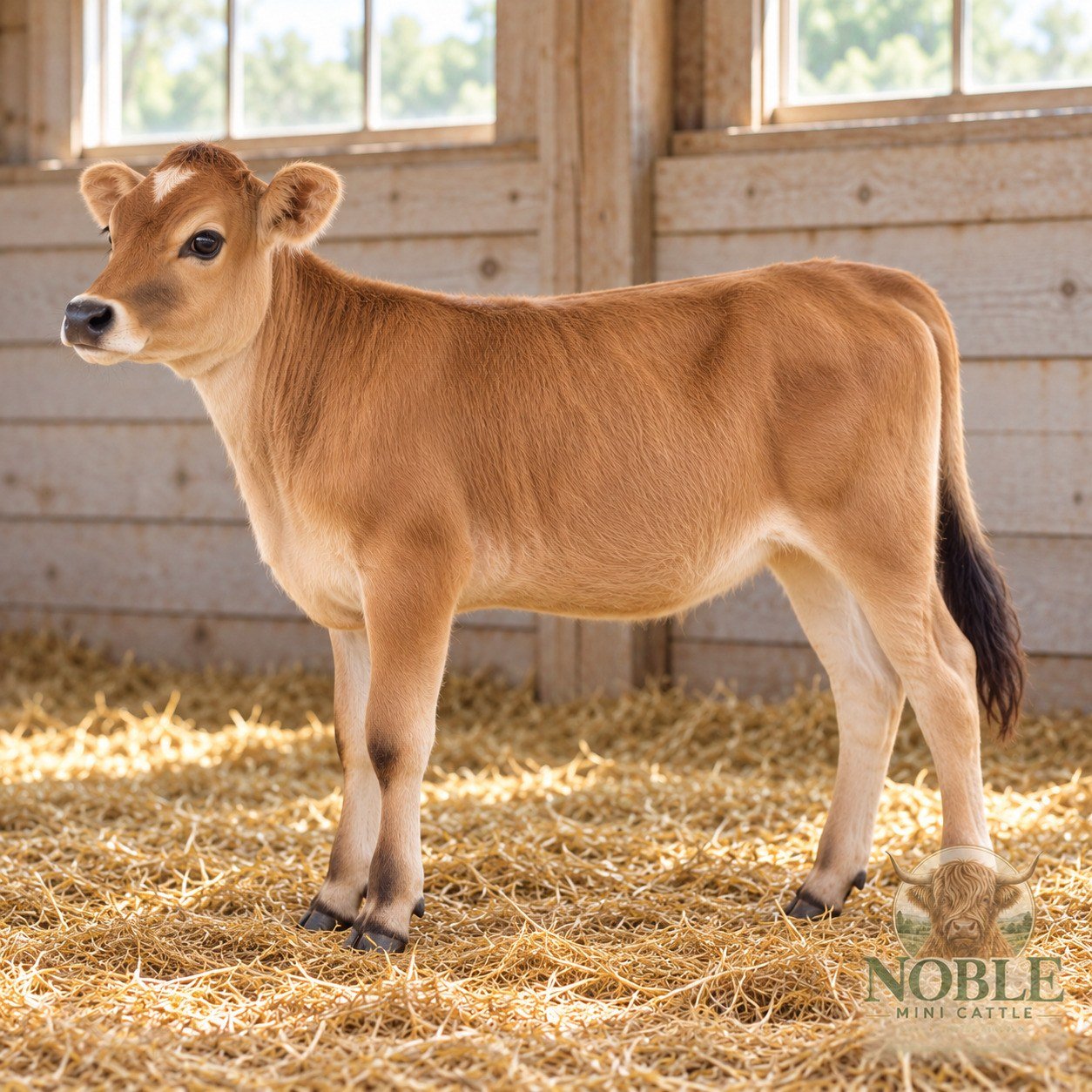 Miniature Jersey cattle profile view