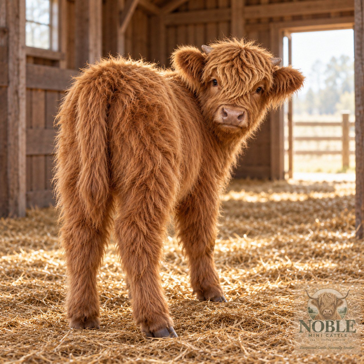 Rear view of Maple, Miniature Highland