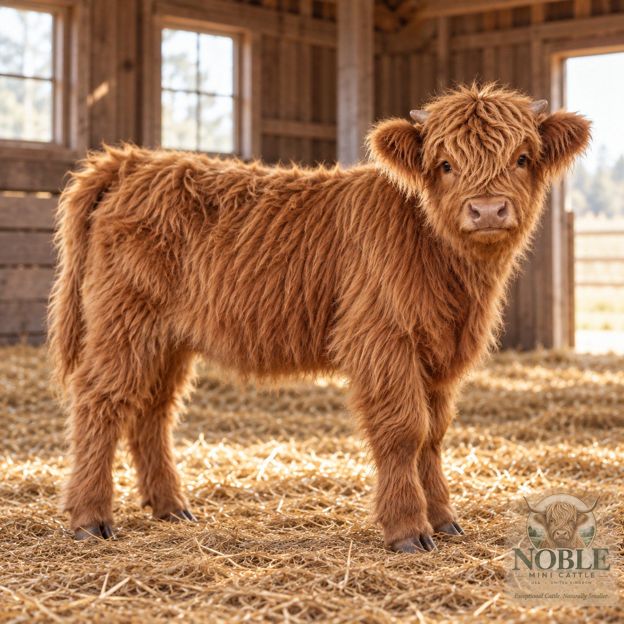 Miniature Highland cattle profile view