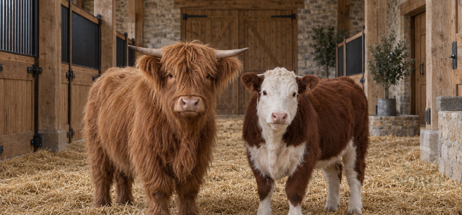 Miniature cattle in a premium countryside setting